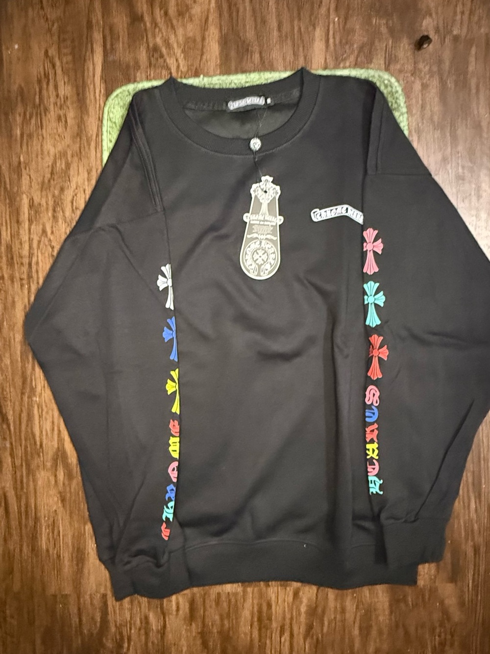 Black Chrome Hearts Long-Sleeve Sweater